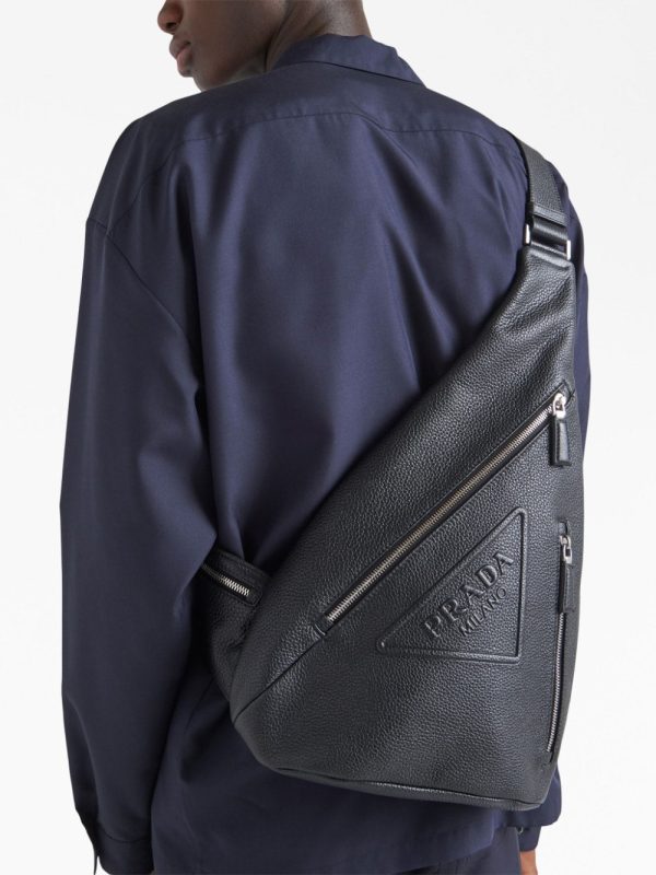 Prada logo-stamp leather backpack - Image 3