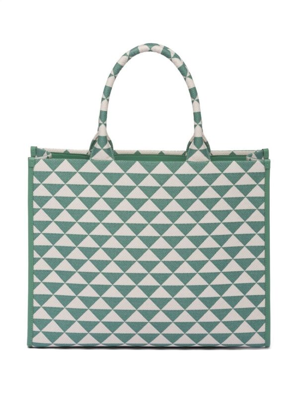 Prada large Symbole embroidered tote bag - Image 3