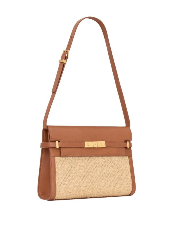 Saint Laurent Manhattan raffia shoulder bag - Image 3