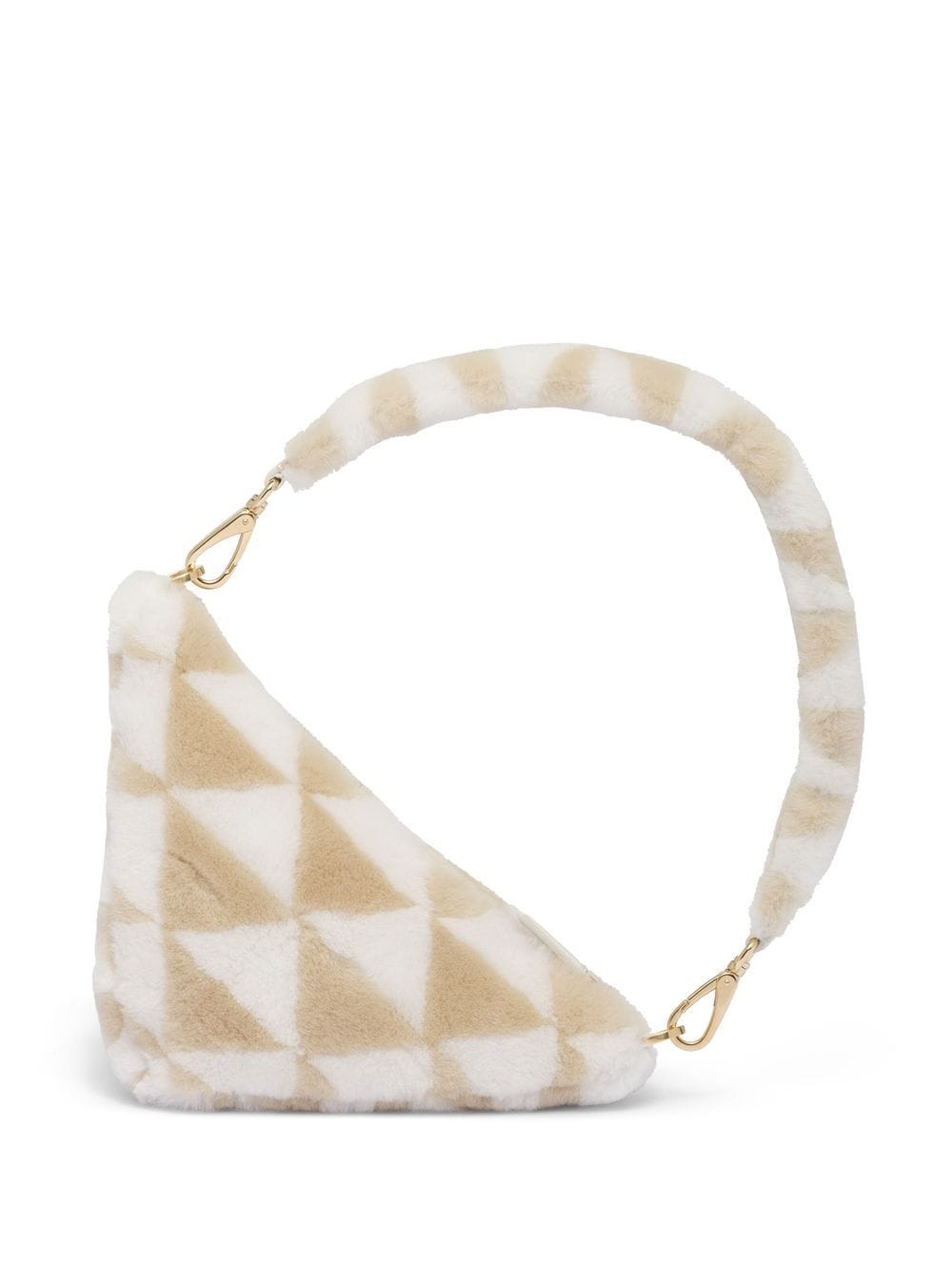 Prada mini triangle logo shearling shoulder bag - Image 3