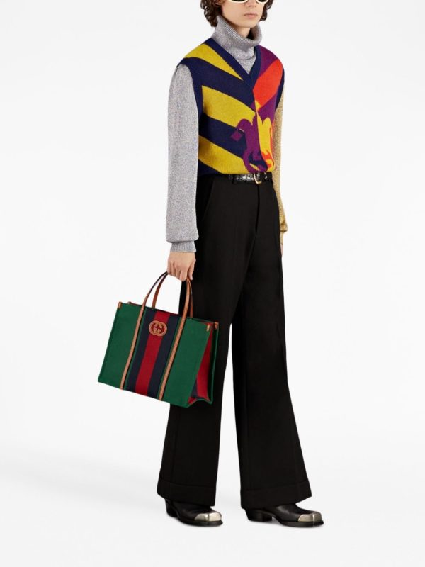 Gucci signature stripe-detail tote bag - Image 5