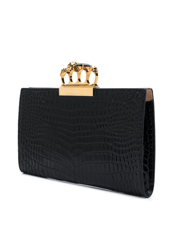 Alexander McQueen Four Ring embossed clutch bag - Image 4
