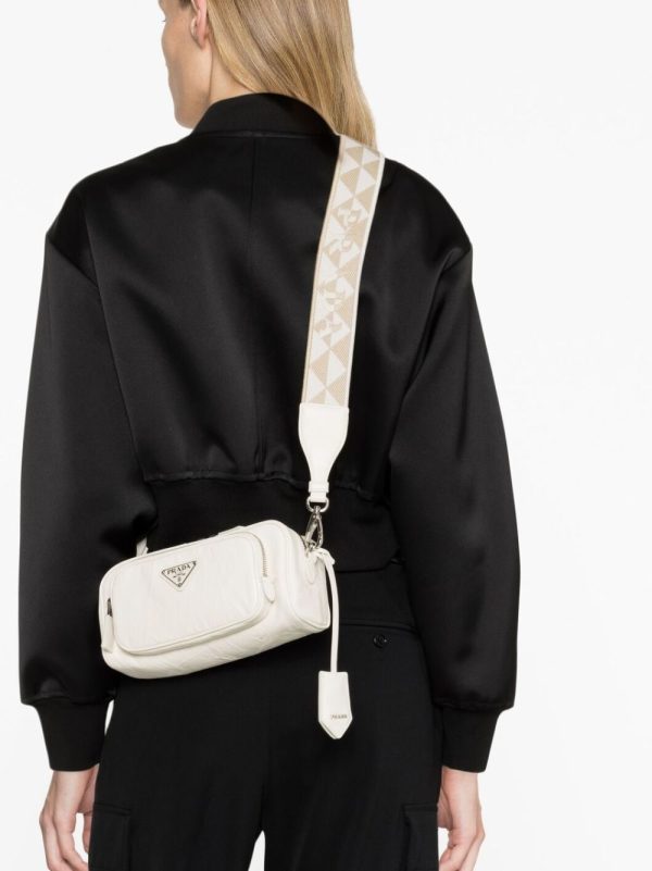 Prada logo-plaque leather shoulder bag - Image 3