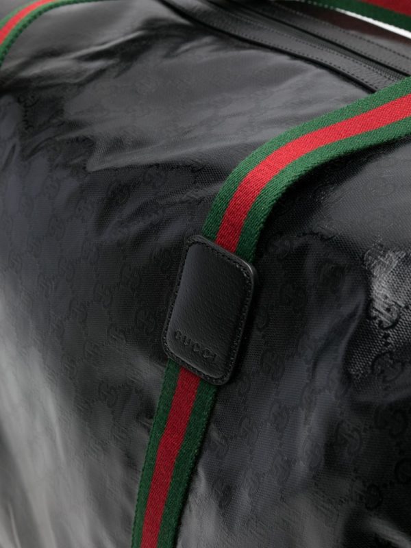 Gucci large Web-detail leather holdall - Image 3