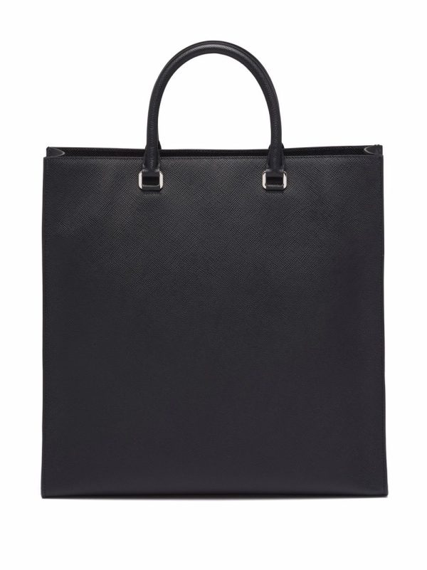 Prada logo-embossed Saffiano leather tote - Image 3