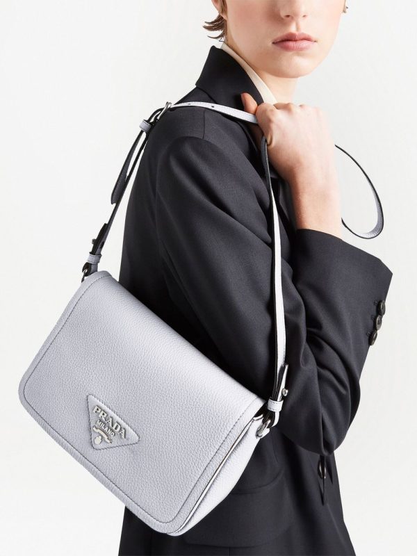 Prada logo-plaque leather shoulder bag - Image 3