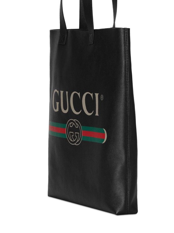 Gucci logo-print leather tote bag - Image 4
