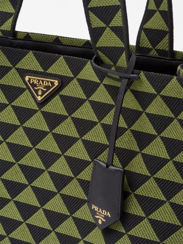 Prada large Symbole embroidered tote bag - Image 4