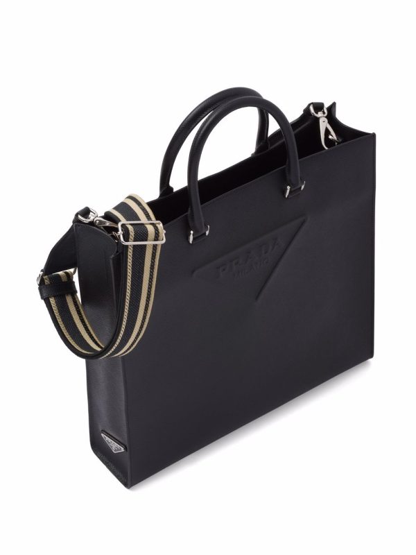 Prada logo-embossed Saffiano leather tote - Image 4