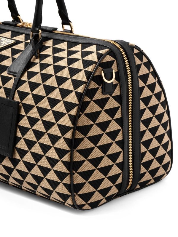 Prada Symbole embroidered fabric travel bag - Image 4
