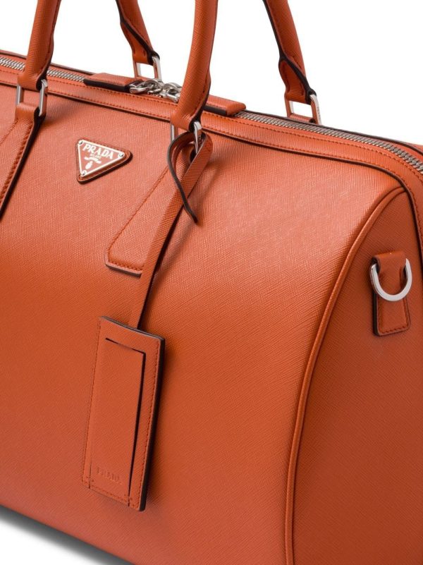 Prada leather logo-patch travel bag - Image 4
