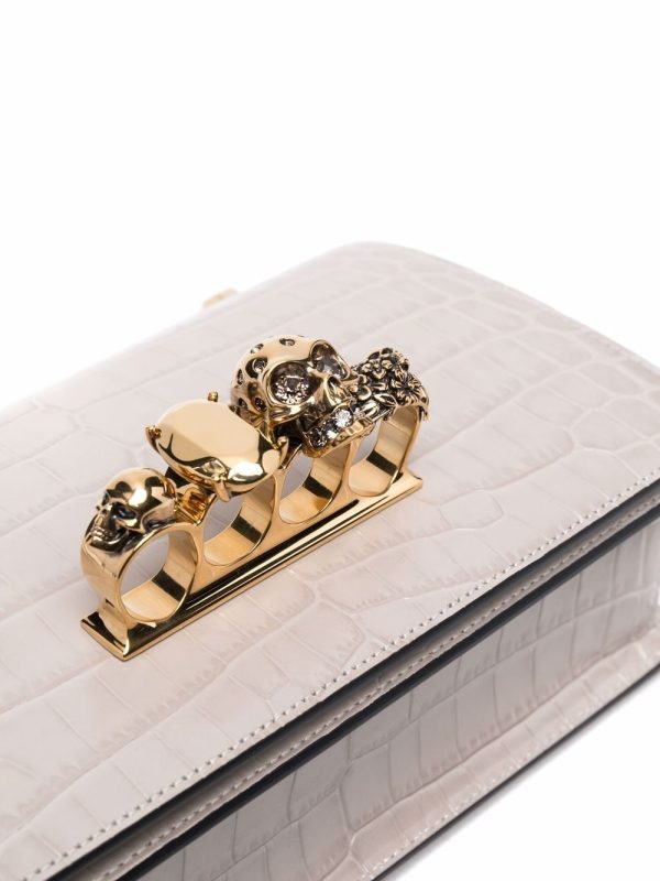 Alexander McQueen Jewelled crocodile-effect crossbody bag - Image 3
