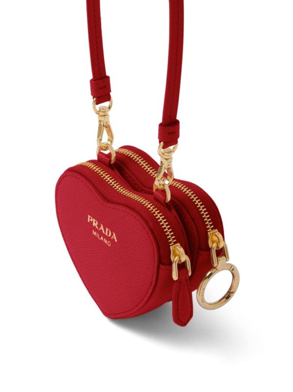 Prada Odette heart-shaped leather mini pouch - Image 4