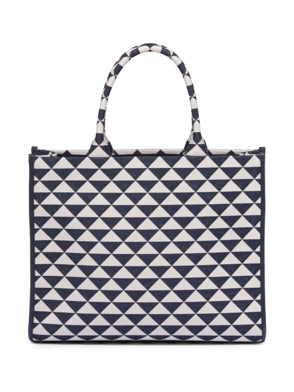 Prada large Symbole embroidered tote bag - Image 4