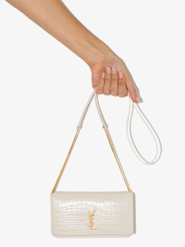 Saint Laurent monogram croc-effect phone holder - Image 4