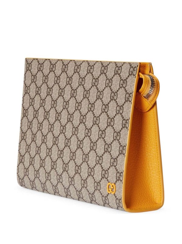 Gucci GG-canvas logo-plaque clutch bag - Image 4