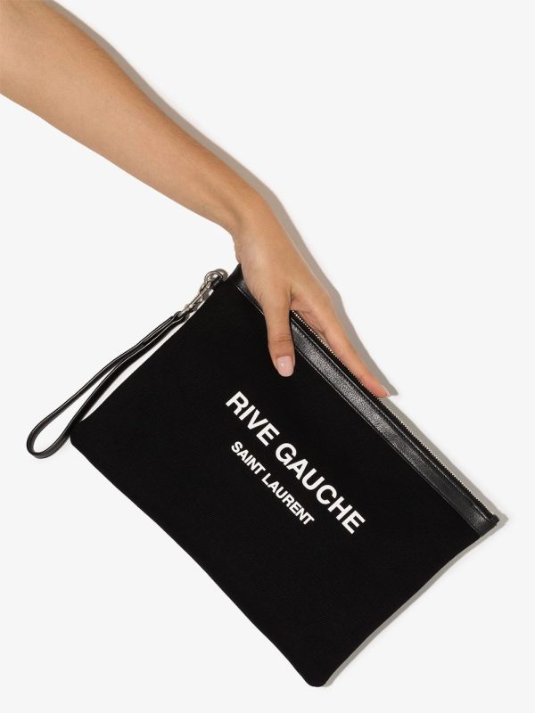 Saint Laurent logo print clutch - Image 4
