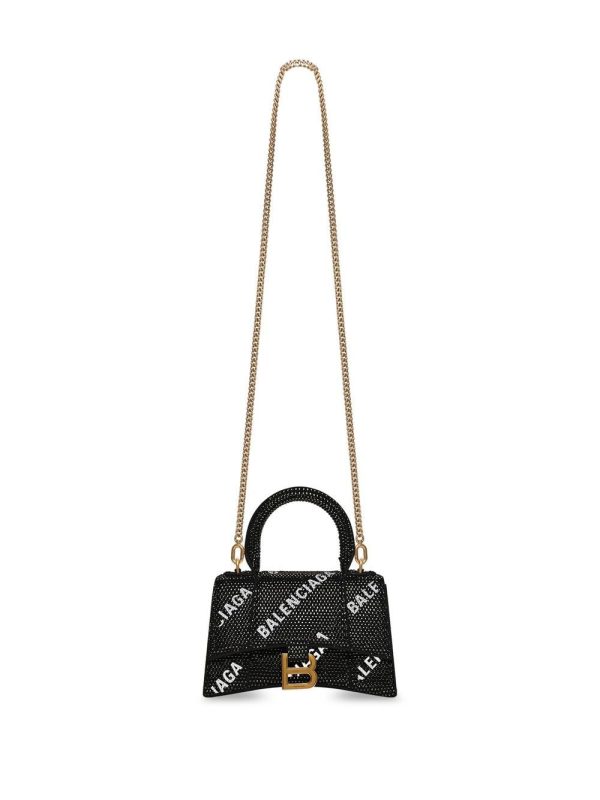 Balenciaga XS Hourglass crystal-embellished tote bag - Image 4
