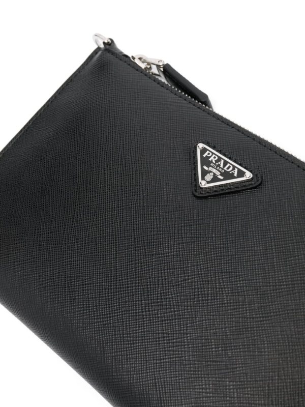 Prada logo-plaque clutch bag - Image 4