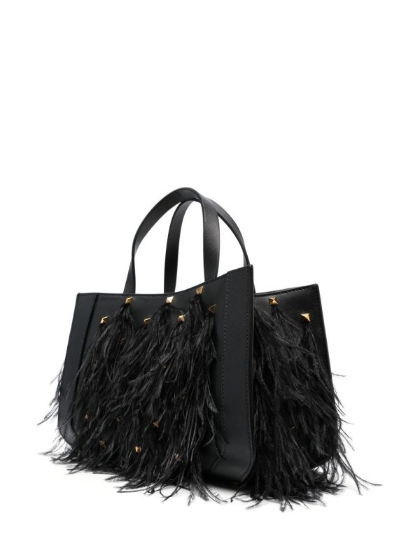 Valentino Garavani feather-embellished VLogo tote bag - Image 4
