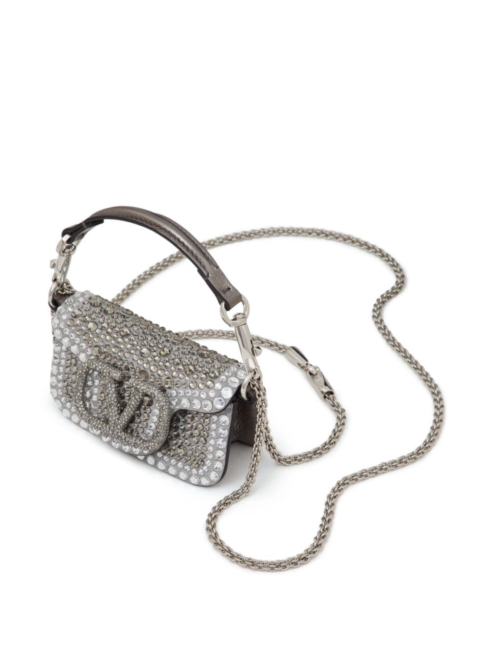 Valentino Garavani micro Locò rhinestone-embellished chain bag - Image 4