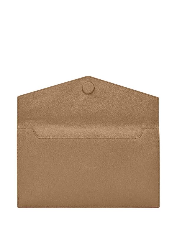 Saint Laurent logo-lettering leather clutch bag - Image 4
