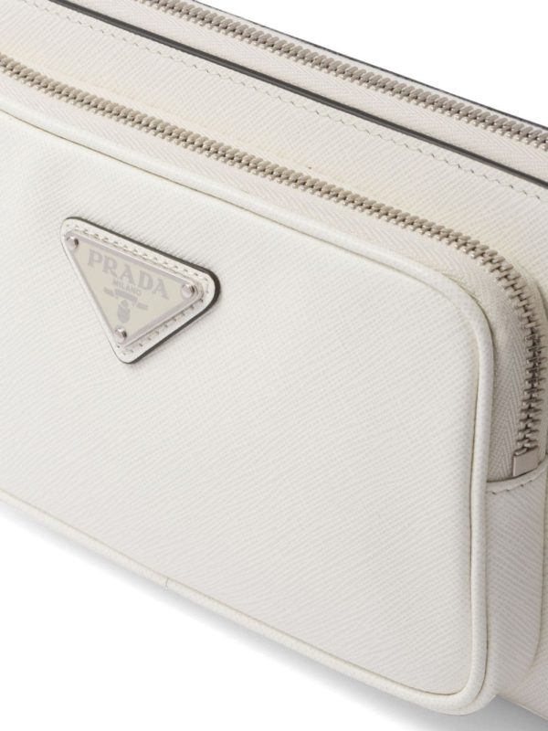 Prada logo-plaque leather messenger bag - Image 4
