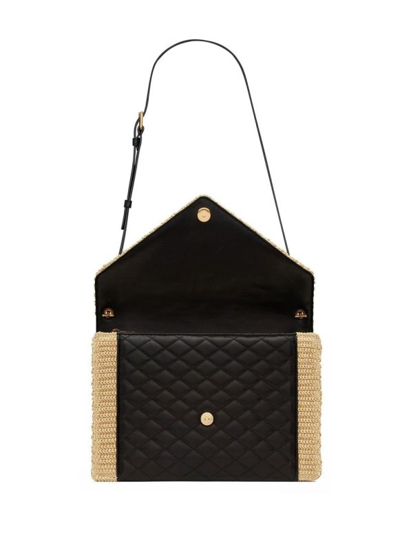 Saint Laurent Gaby raffia quilted-leather satchel - Image 4