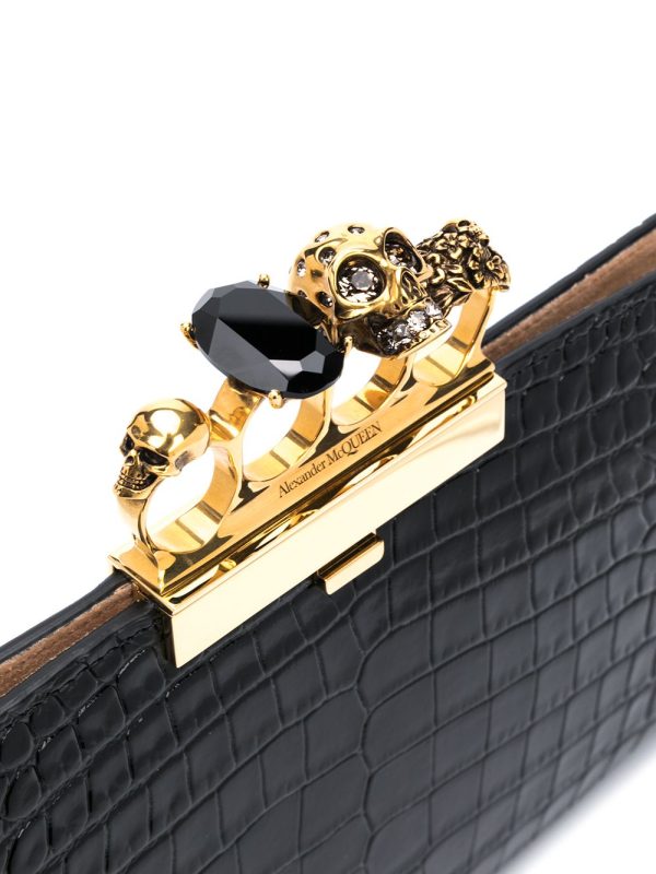 Alexander McQueen Four Ring embossed clutch bag - Image 3