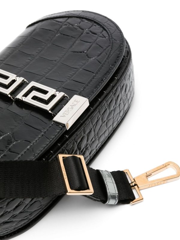 Versace Greca Goddess croc-embossed shoulder bag - Image 3