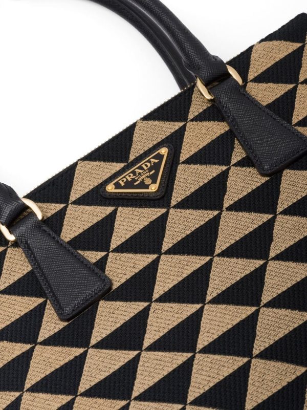 Prada small Symbole embroidered tote bag - Image 4