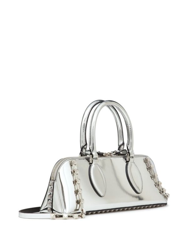 Valentino Garavani Rockstud E/W mirrored leather handbag - Image 4