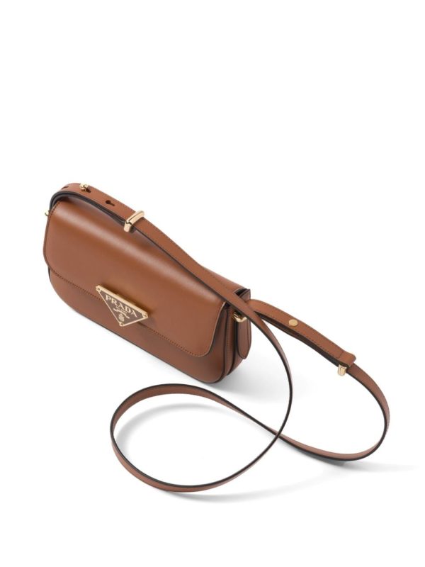 Prada logo-plaque leather crossbody bag - Image 4
