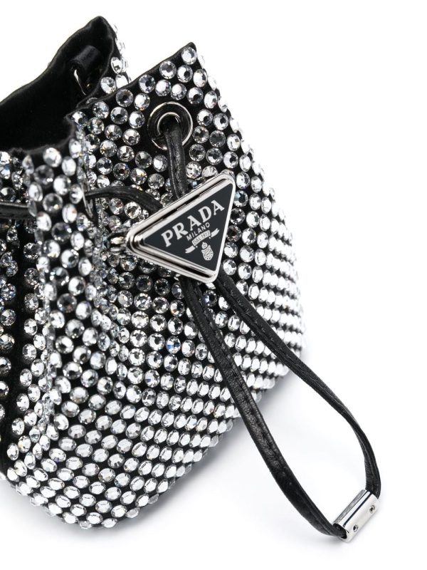 Prada stud-embellished logo-plaque mini bag - Image 4