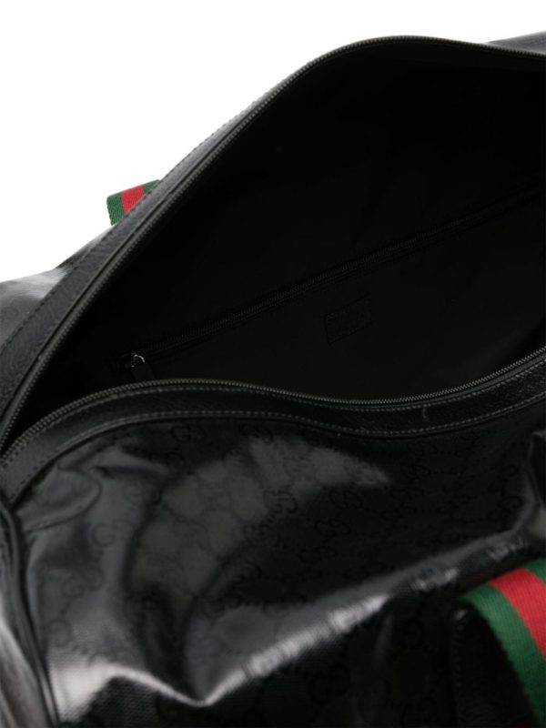 Gucci large Web-detail leather holdall - Image 4