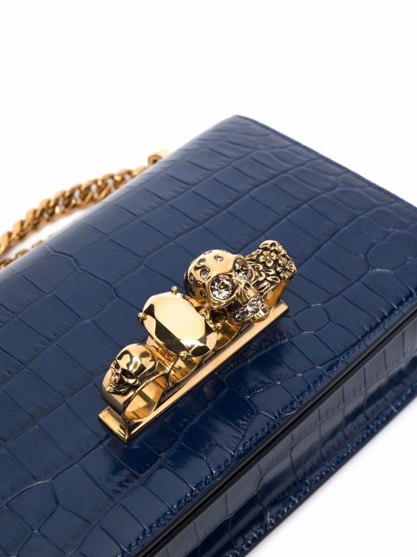 Alexander McQueen Jewelled crocodile-effect crossbody bag - Image 3