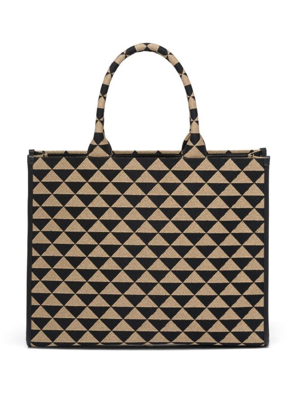 Prada large Symbole embroidered tote bag - Image 4