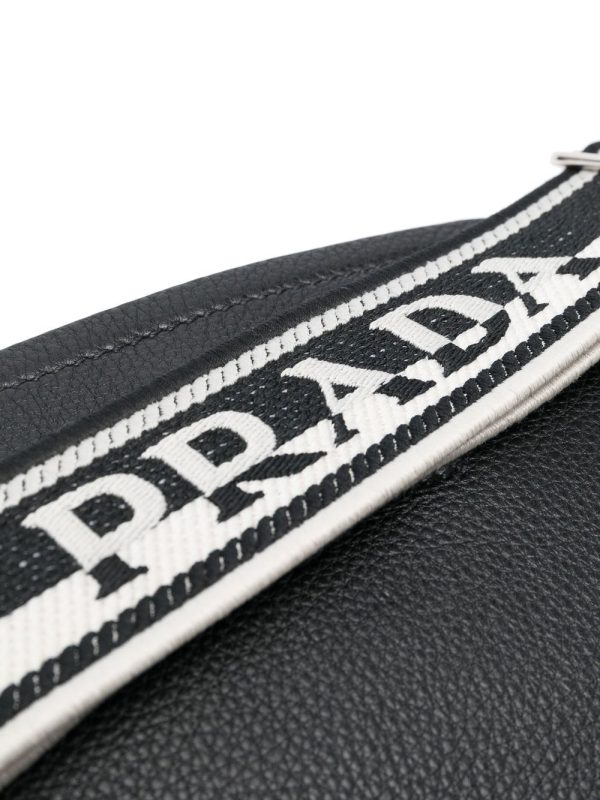 Prada logo-plaque leather satchel bag - Image 4