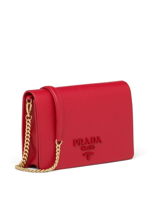 Prada logo-plaque Saffiano leather mini bag - Image 4