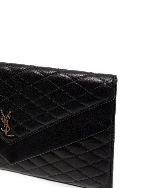 Saint Laurent Gaby quilted envelope clutch bag - Image 4