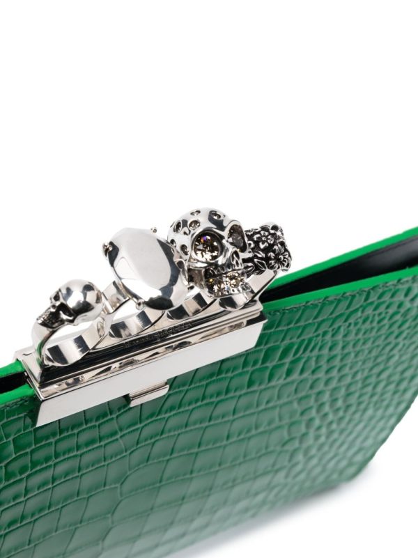 Alexander McQueen Jewelled crocodile-embossed clutch bag - Image 3