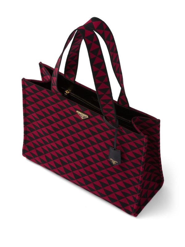 Prada large Symbole embroidered tote bag - Image 4