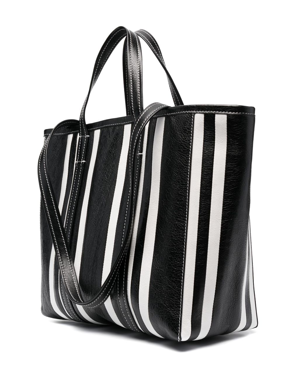 Balenciaga large Barbes East-West striped shopper tote - Image 4