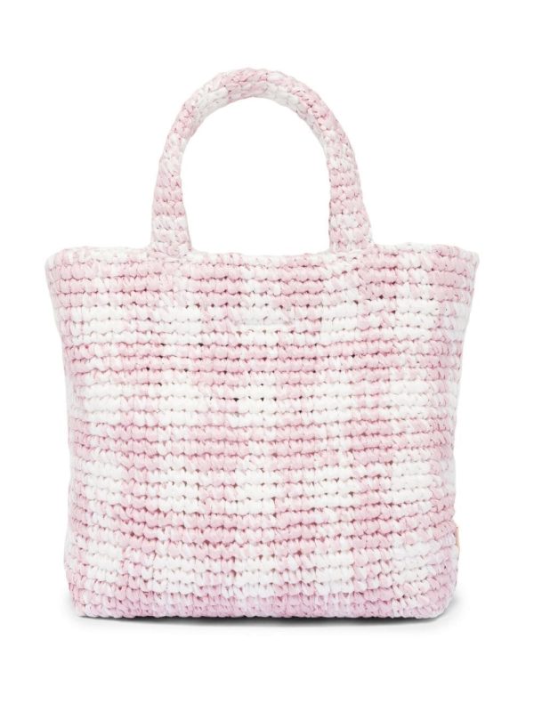 Prada logo-knit gingham tote bag - Image 4
