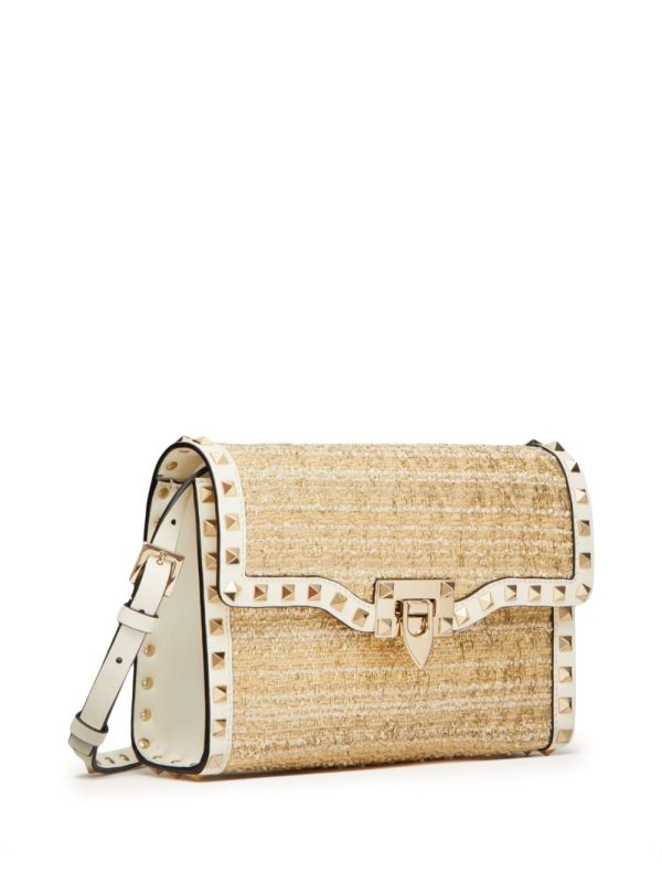 Valentino Garavani small Rockstud bouclé shoulder bag - Image 4
