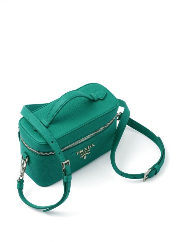 Prada logo-lettering leather mini-bag - Image 4