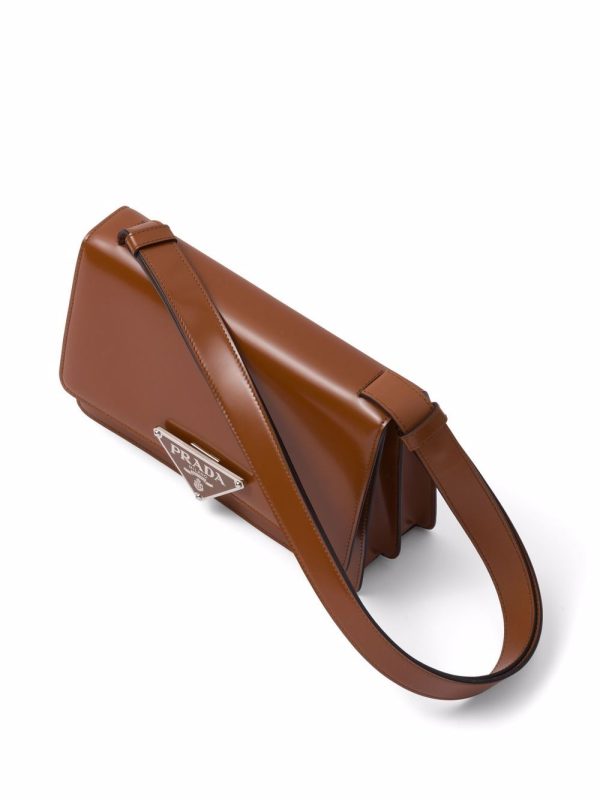 Prada Emblème triangle-logo leather shoulder bag - Image 4
