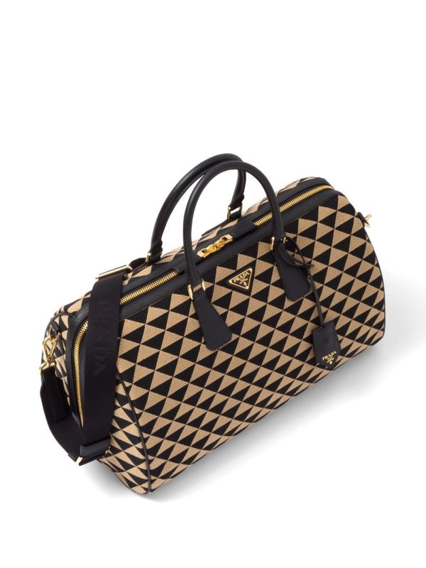 Prada Symbole embroidered fabric travel bag - Image 4