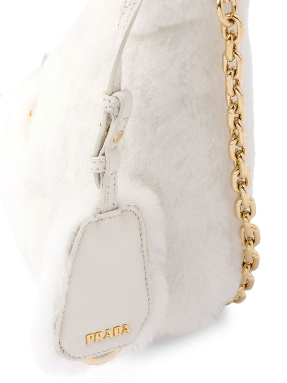 Prada mini triangle logo shearling shoulder bag - Image 4