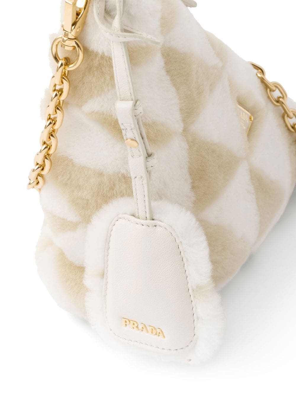 Prada mini triangle logo shearling shoulder bag - Image 4